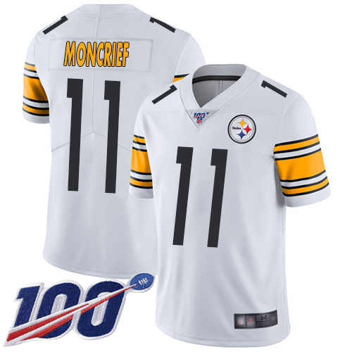 Youth Pittsburgh Steelers Football 11 Limited White Donte Moncrief Road 100th Season Vapor Untouchable Nike NFL Jersey